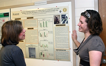 Veterinarians with a Research Poster